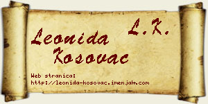 Leonida Kosovac vizit kartica